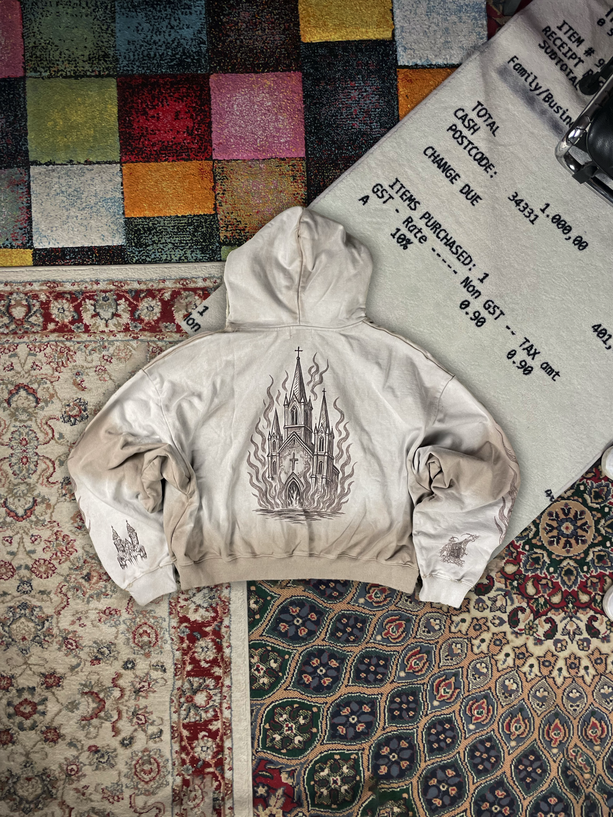 MEDIEVAL TATTOO ZIP-UP HOODIE