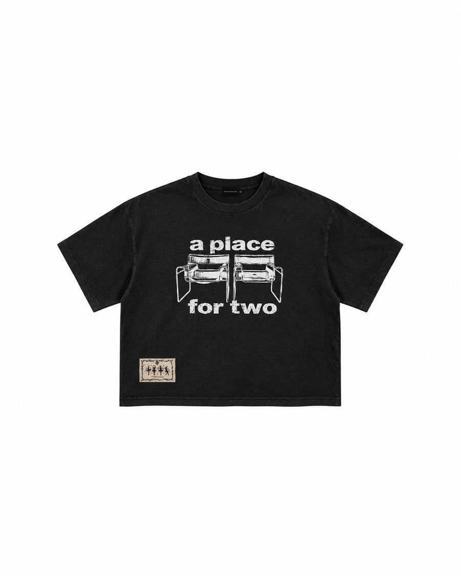 A PLACE FOR TWO SQUARE TEE BLACK