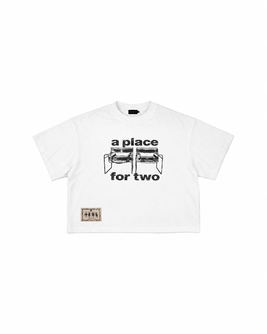 A PLACE FOR TWO SQUARE TEE WHITE