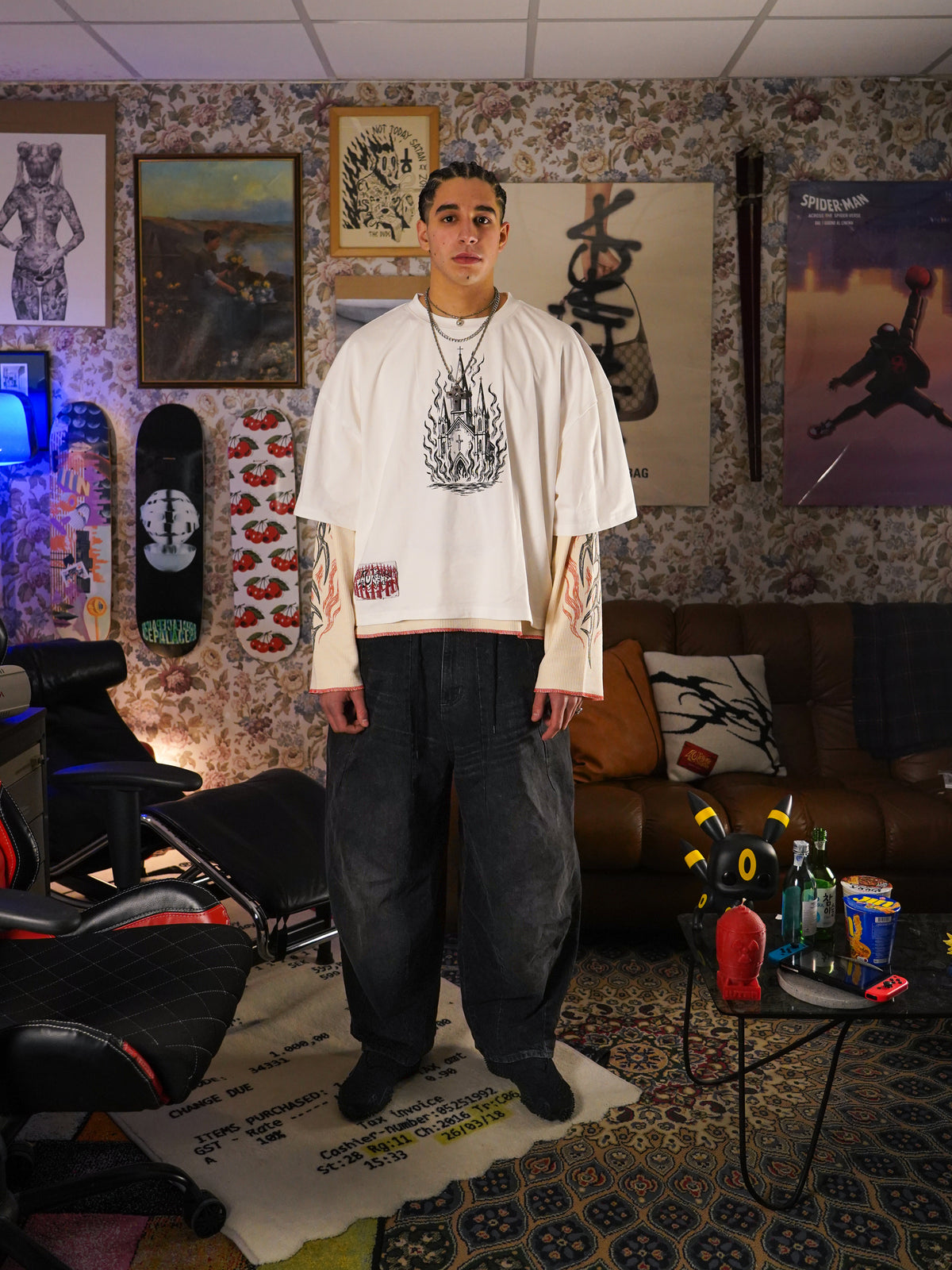 BURNING CHURCH SQUARE TEE WHITE