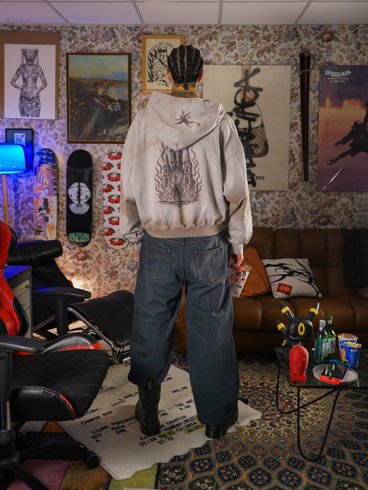 DYED NEO-TRIBAL BAGGY DENIM PANT