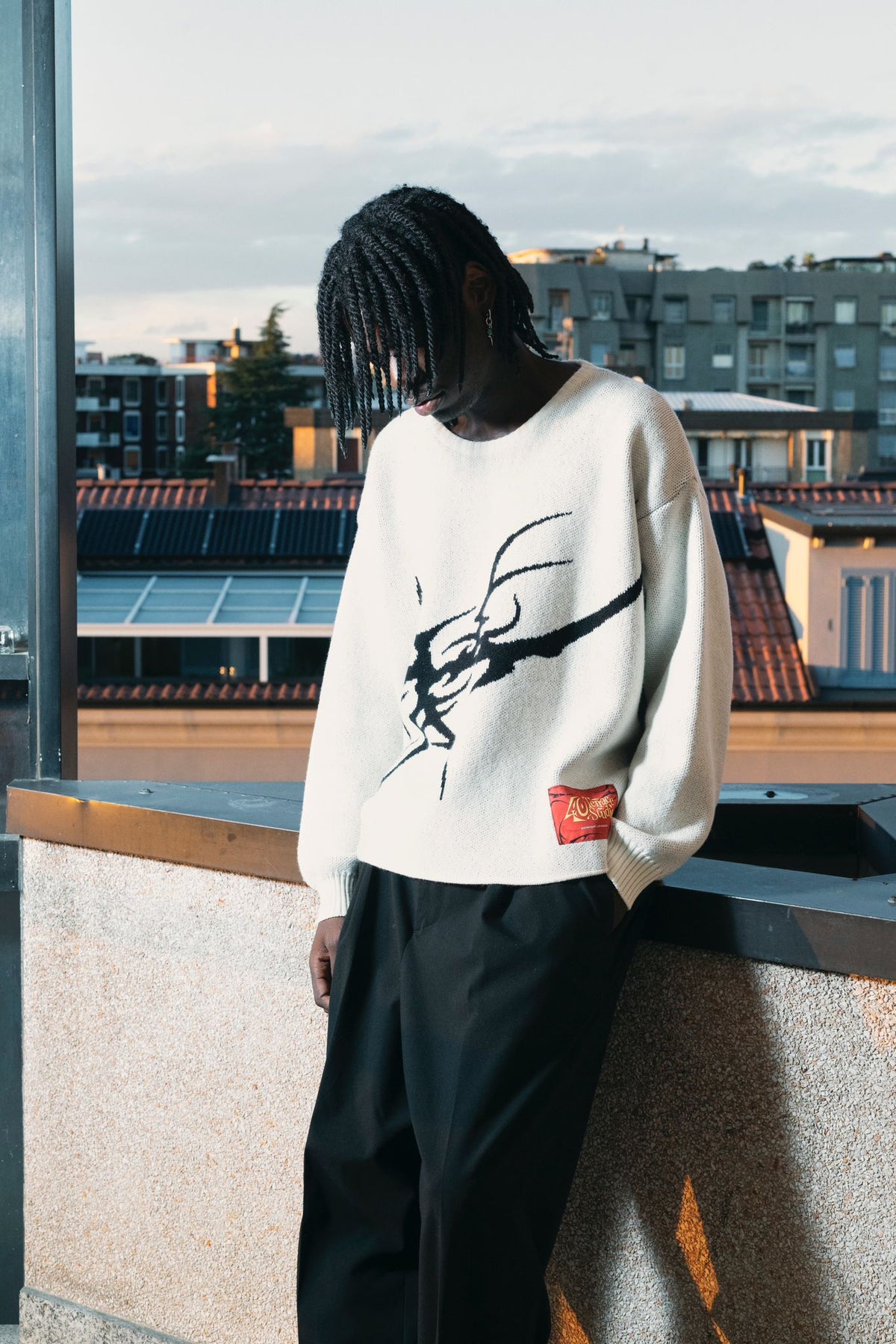 NEO-TRIBAL BOXY KNIT WHITE