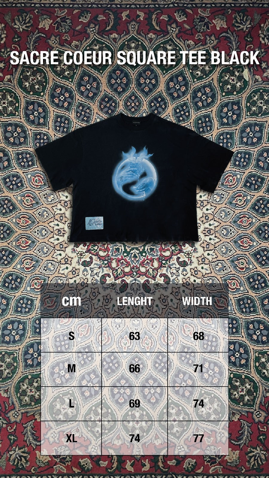 SACRE COEUR SQUARE TEE BLACK