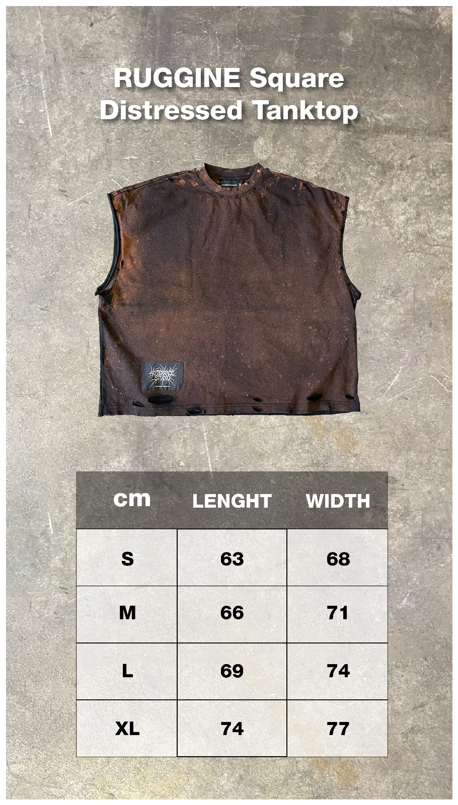 RUGGINE Square Distressed Tanktop