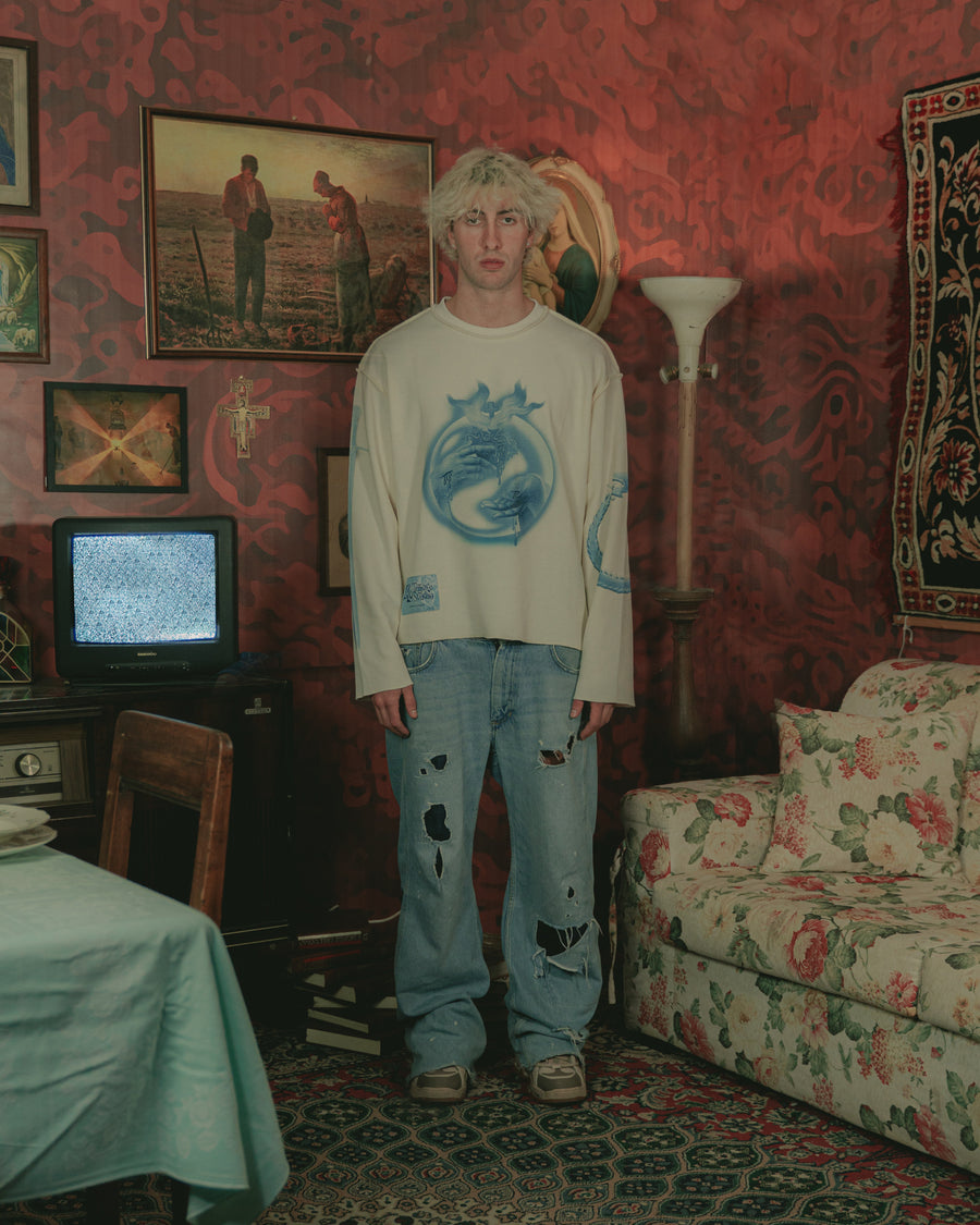 SACRE COEUR waffle thermal L/S Crewneck