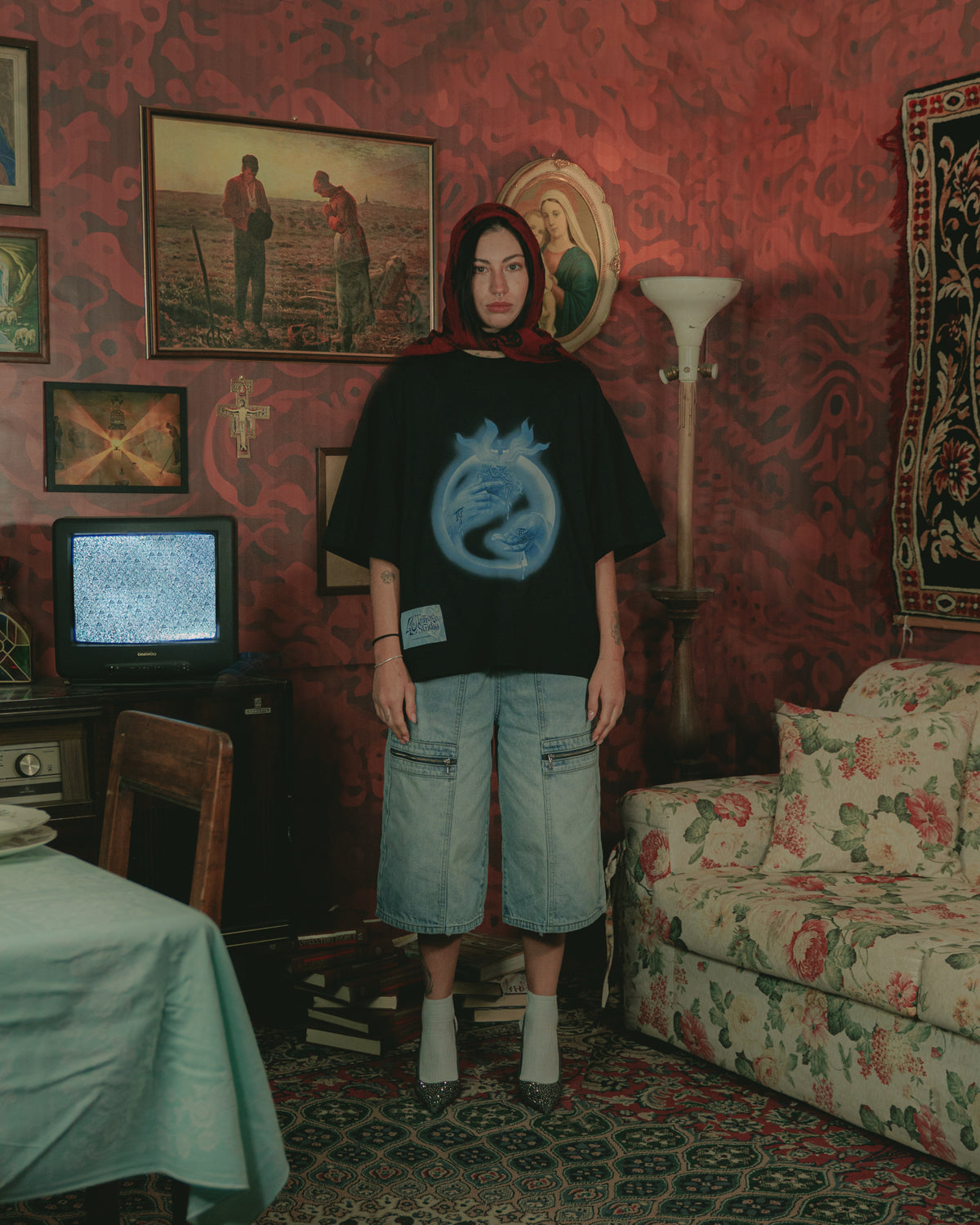 SACRE COEUR SQUARE TEE BLACK