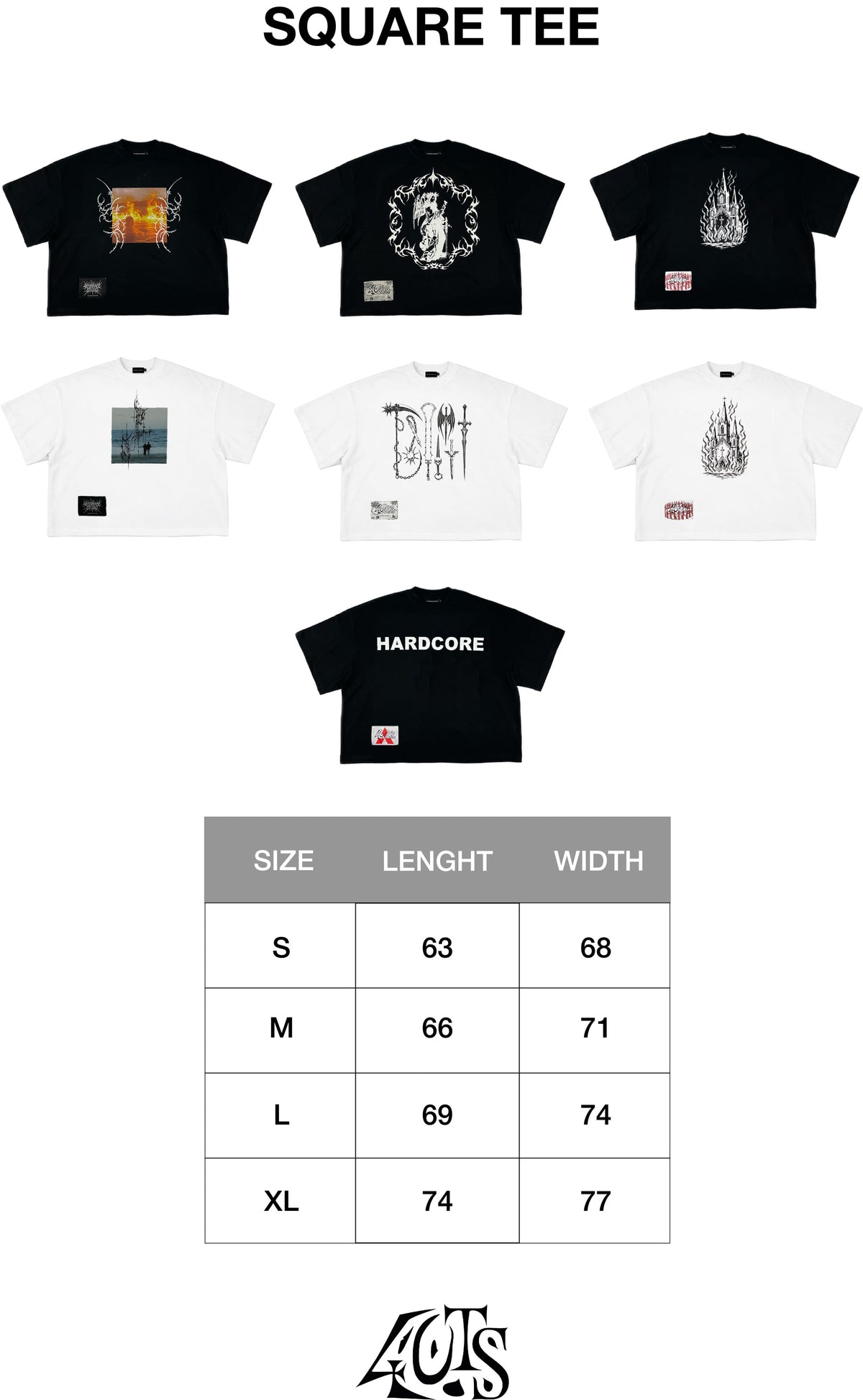 BURNING CHURCH SQUARE TEE WHITE