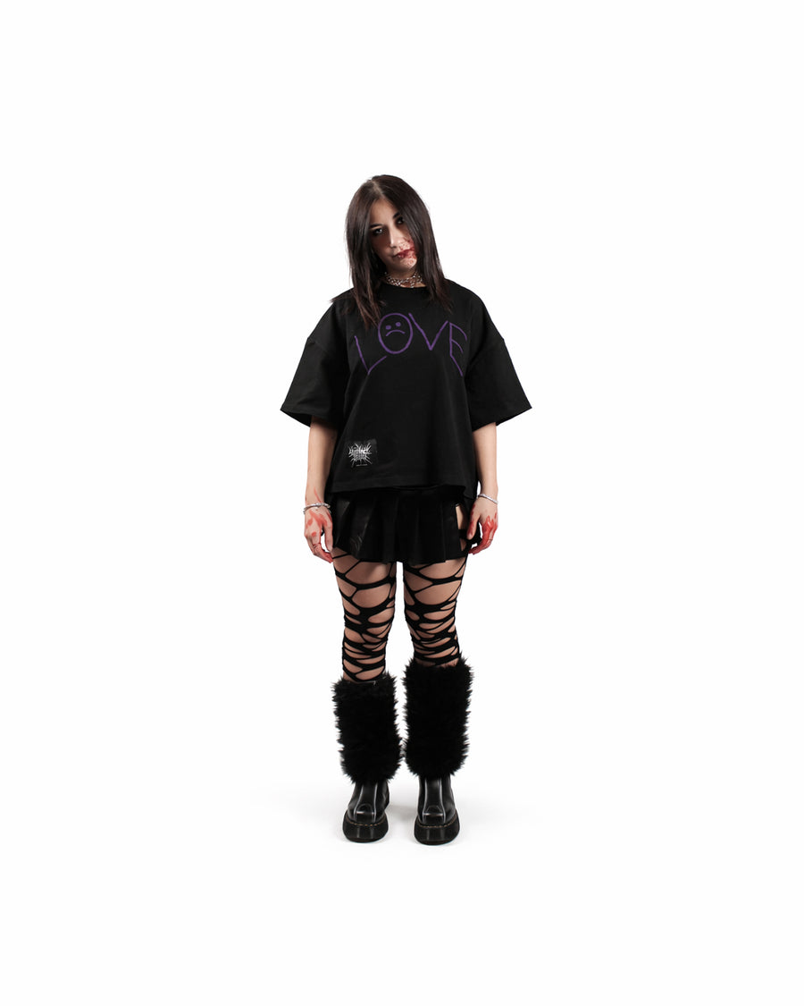 CRY FOR ME SQUARE TEE purple black