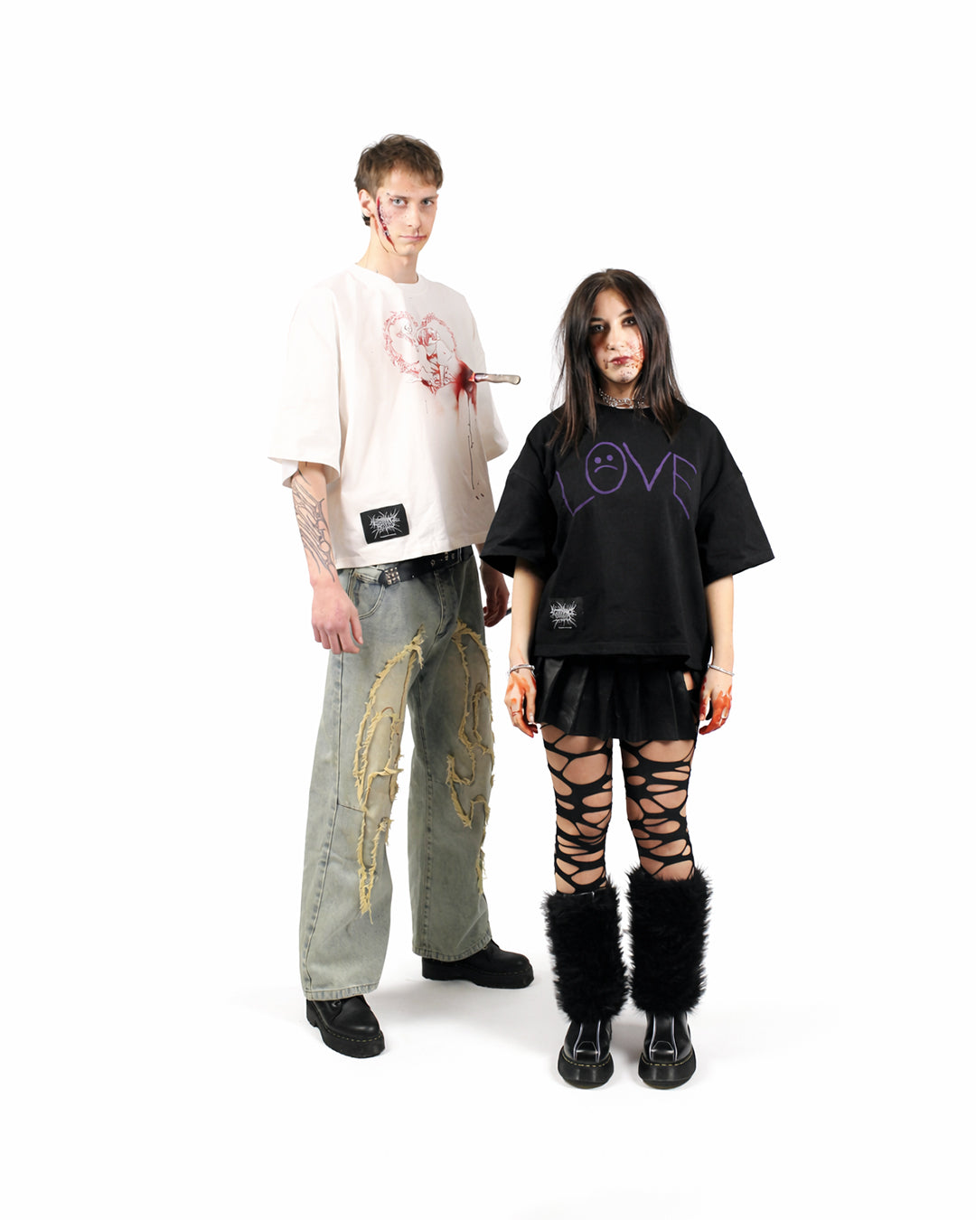 CRY FOR ME SQUARE TEE red white