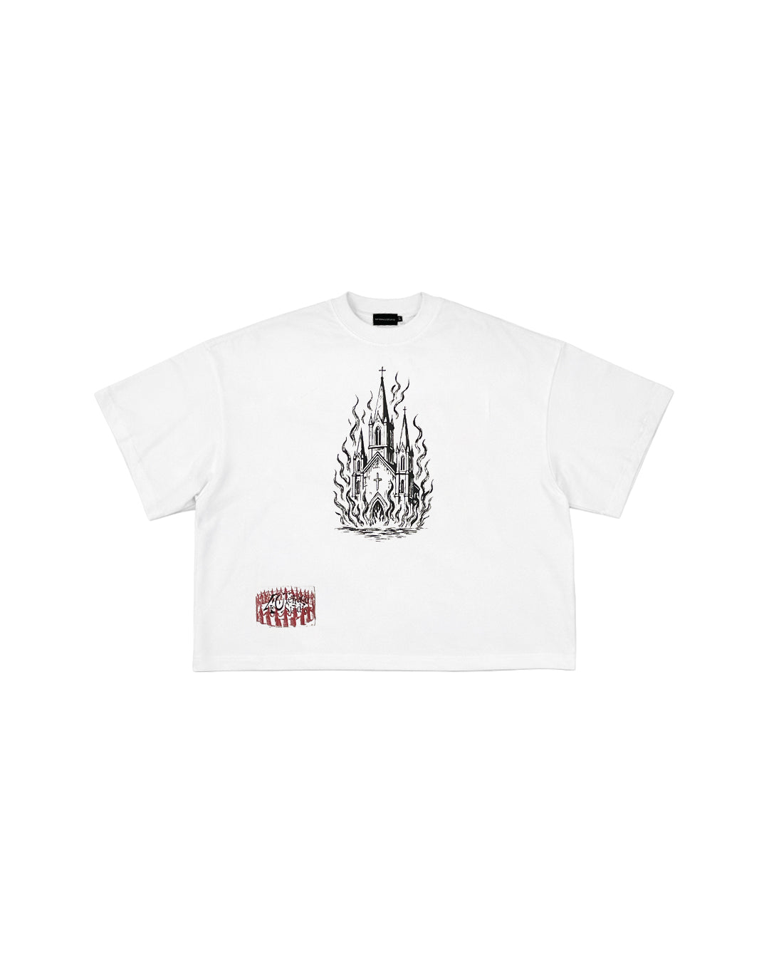 BURNING CHURCH SQUARE TEE WHITE