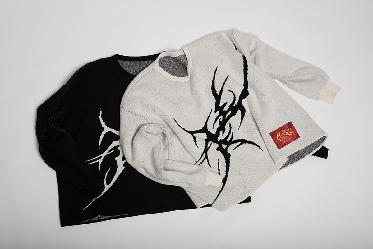 NEO-TRIBAL BOXY KNIT WHITE