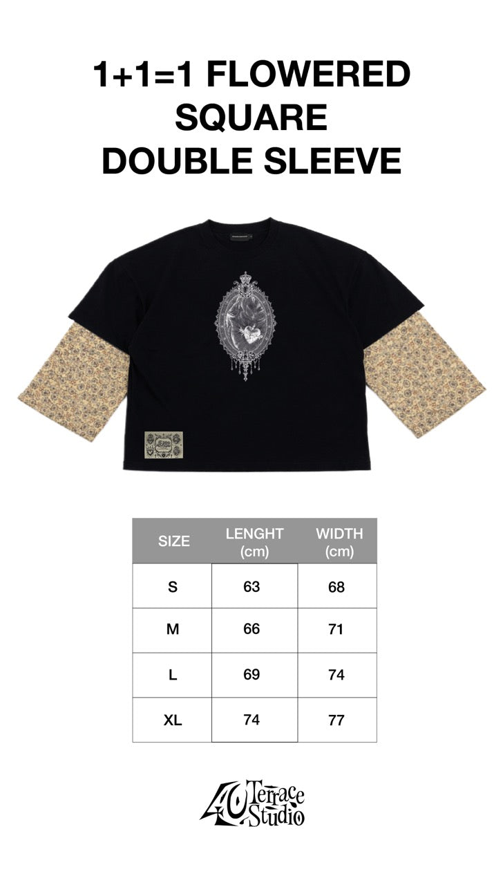1+1=1 FLOWERED SQUARE DOUBLE SLEEVE