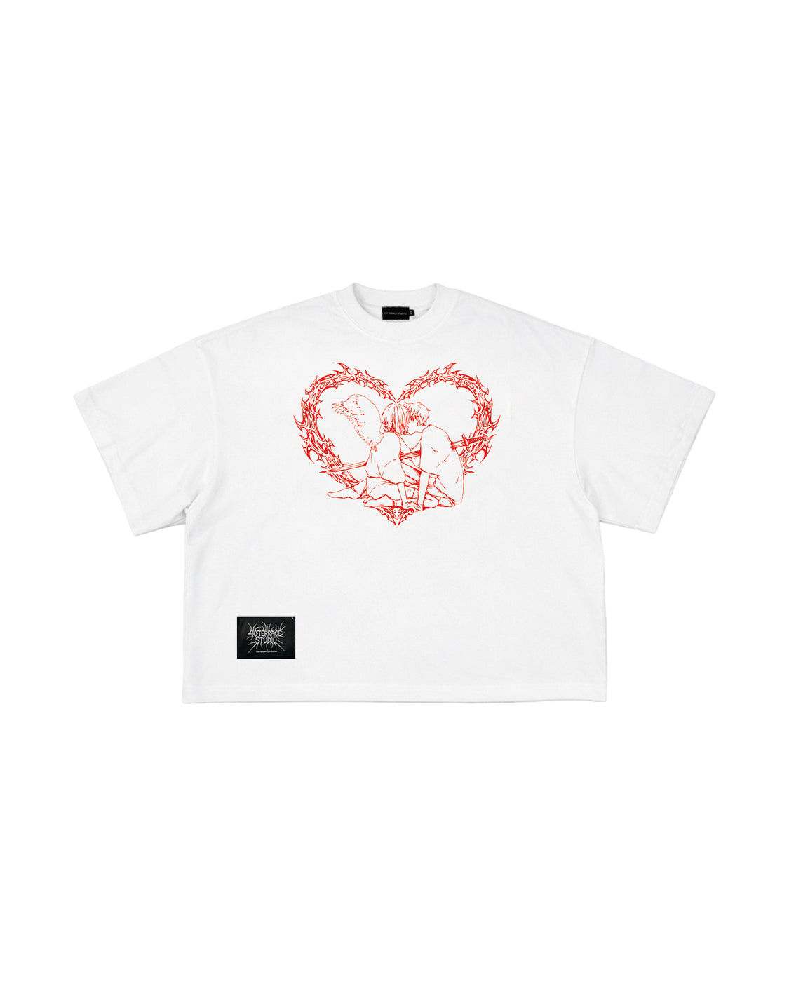 CRY FOR ME SQUARE TEE red white
