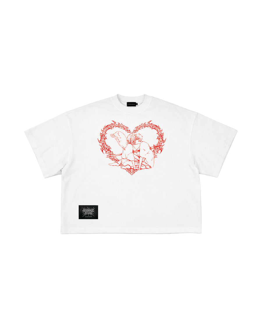 CRY FOR ME SQUARE TEE red white
