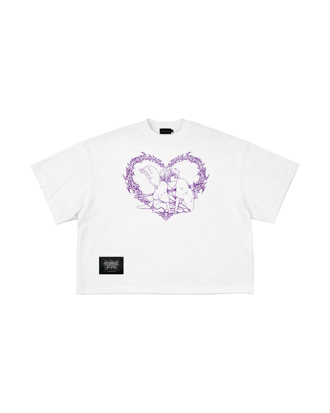 CRY FOR ME SQUARE TEE purple white