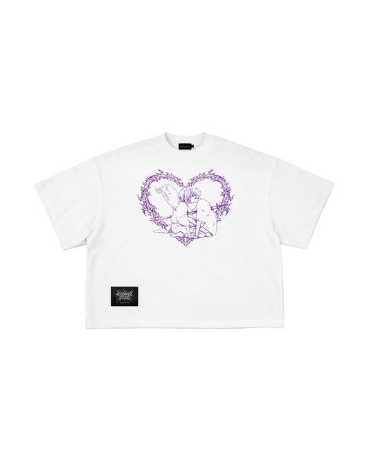 CRY FOR ME SQUARE TEE purple white
