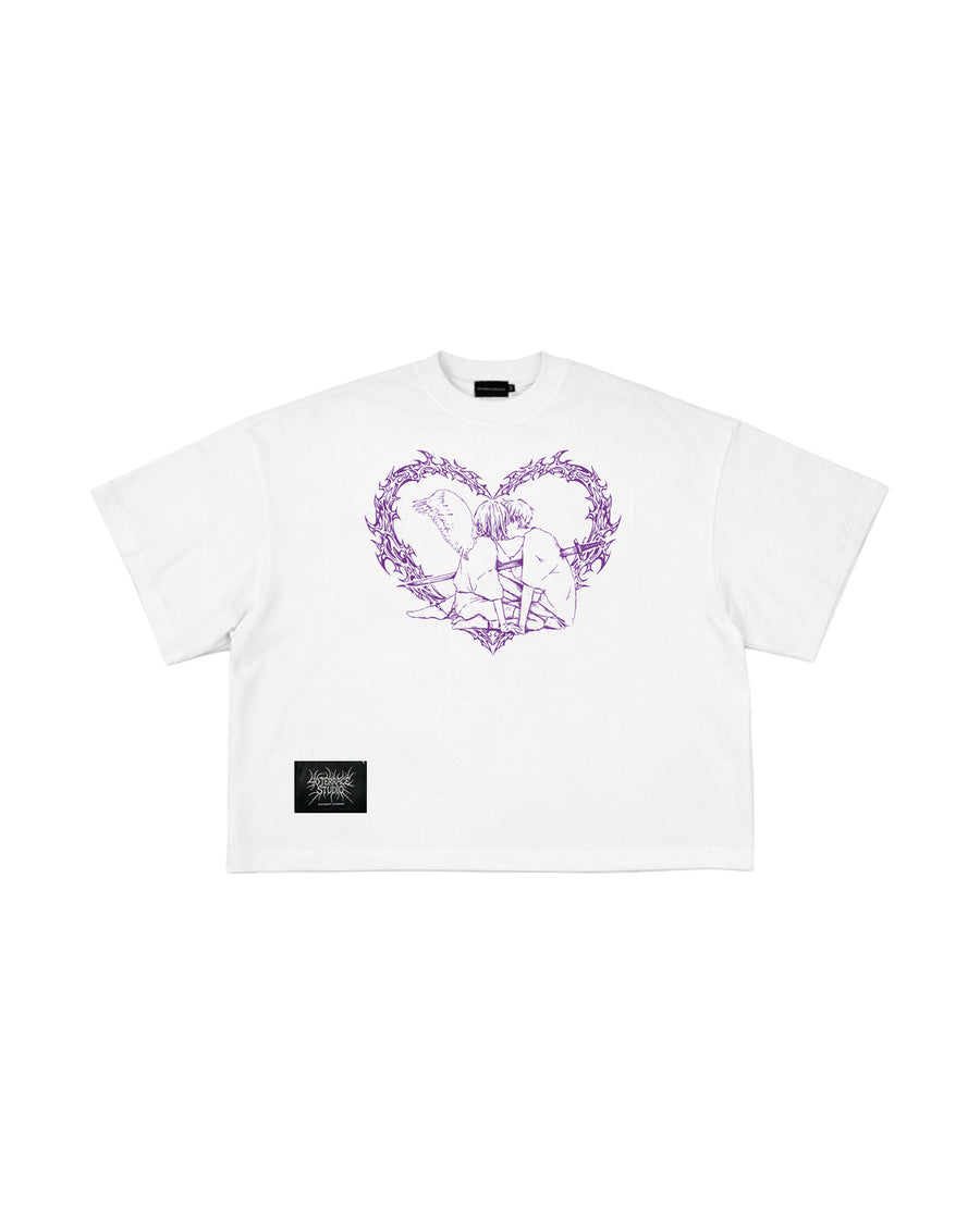CRY FOR ME SQUARE TEE purple white
