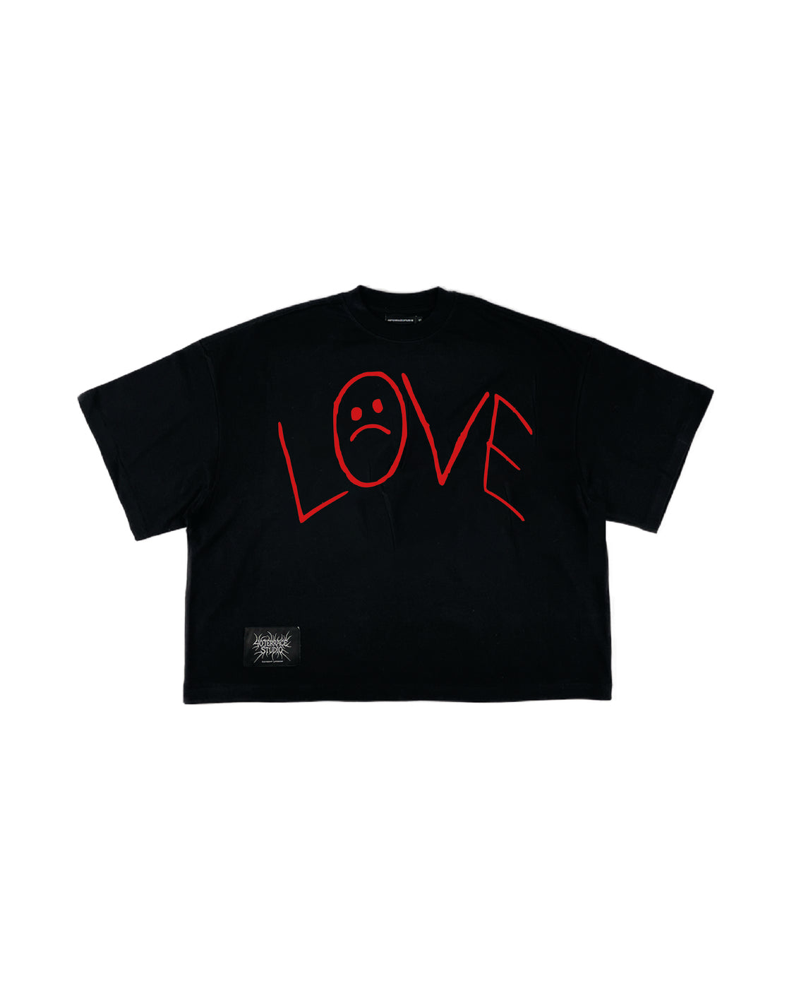 SAD LOVE SQUARE TEE red black