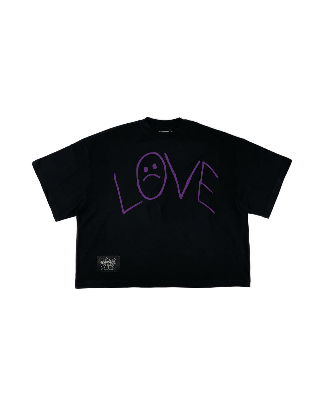 SAD LOVE SQUARE TEE purple black