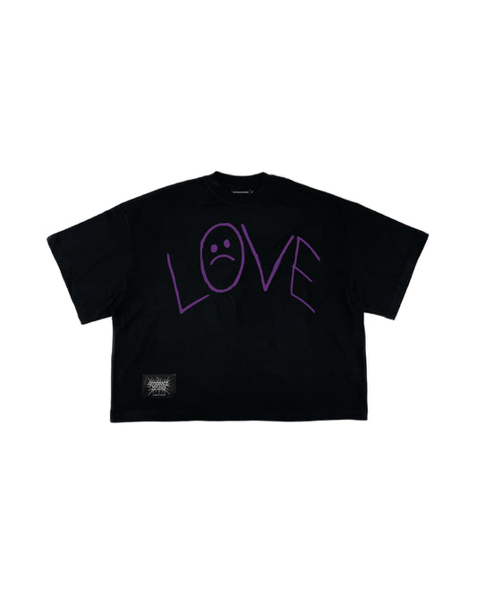 SAD LOVE SQUARE TEE purple black