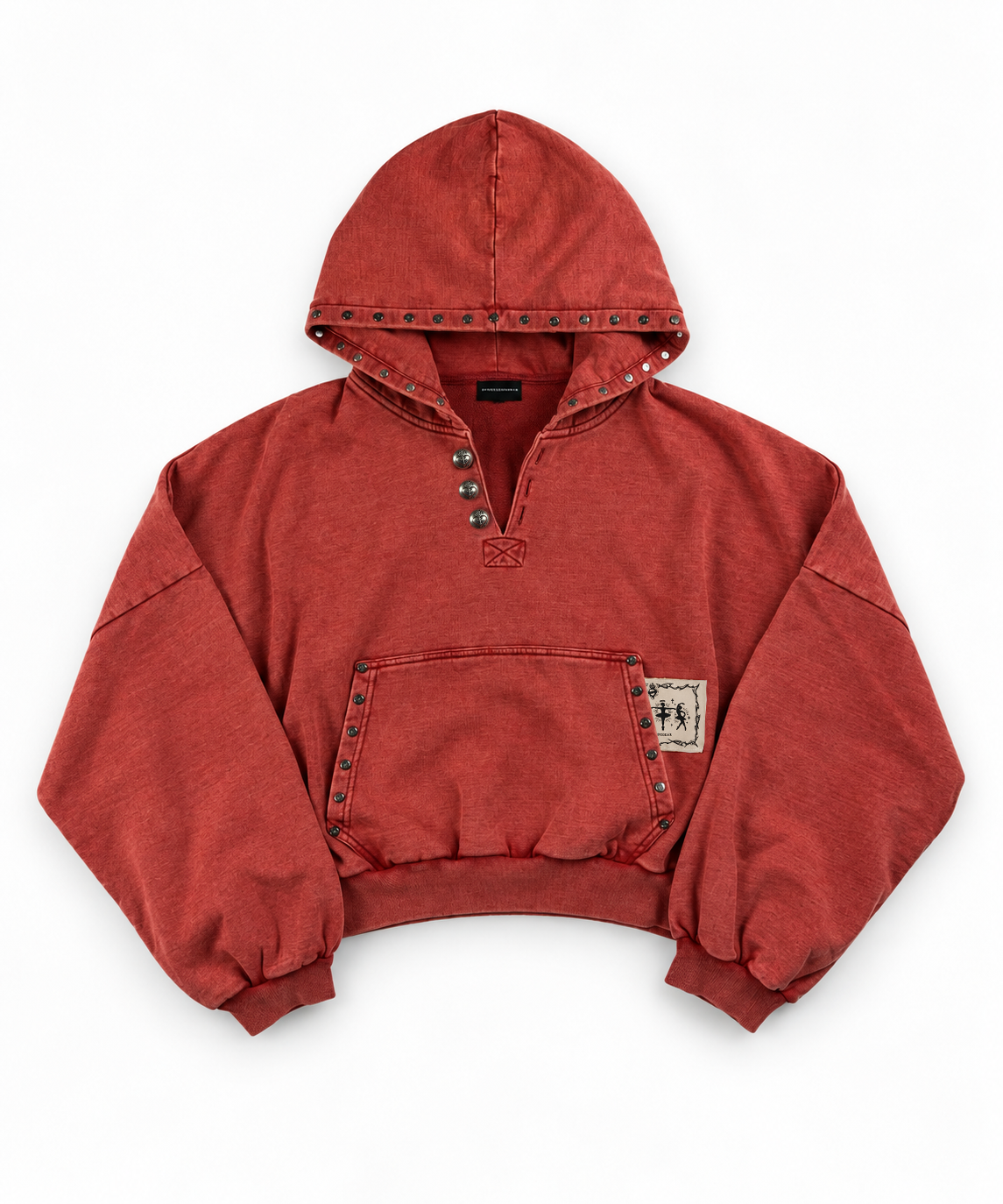 STUDDED SQUARE HOODIE