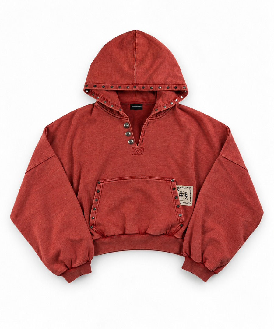 STUDDED SQUARE HOODIE