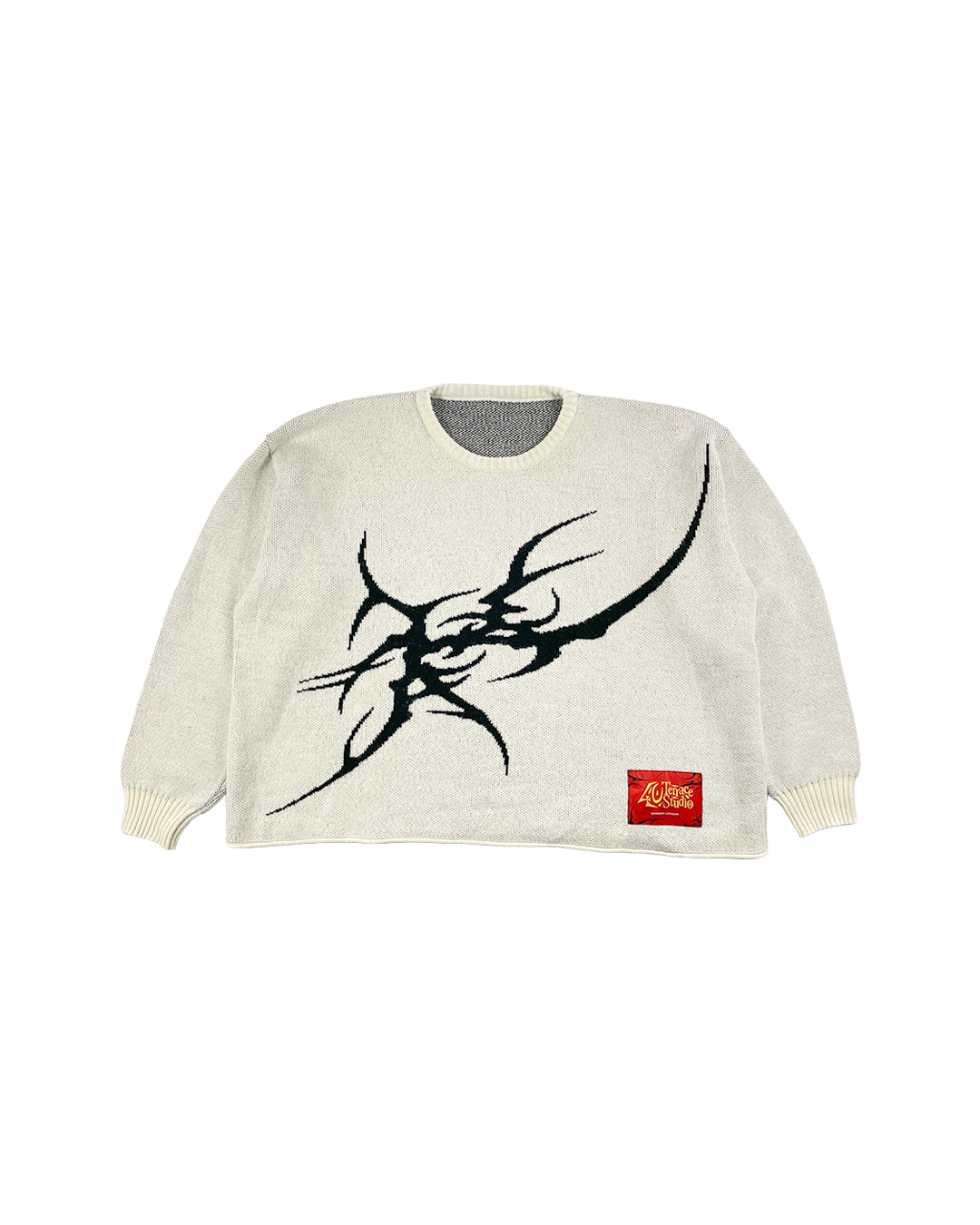 NEO-TRIBAL BOXY KNIT WHITE