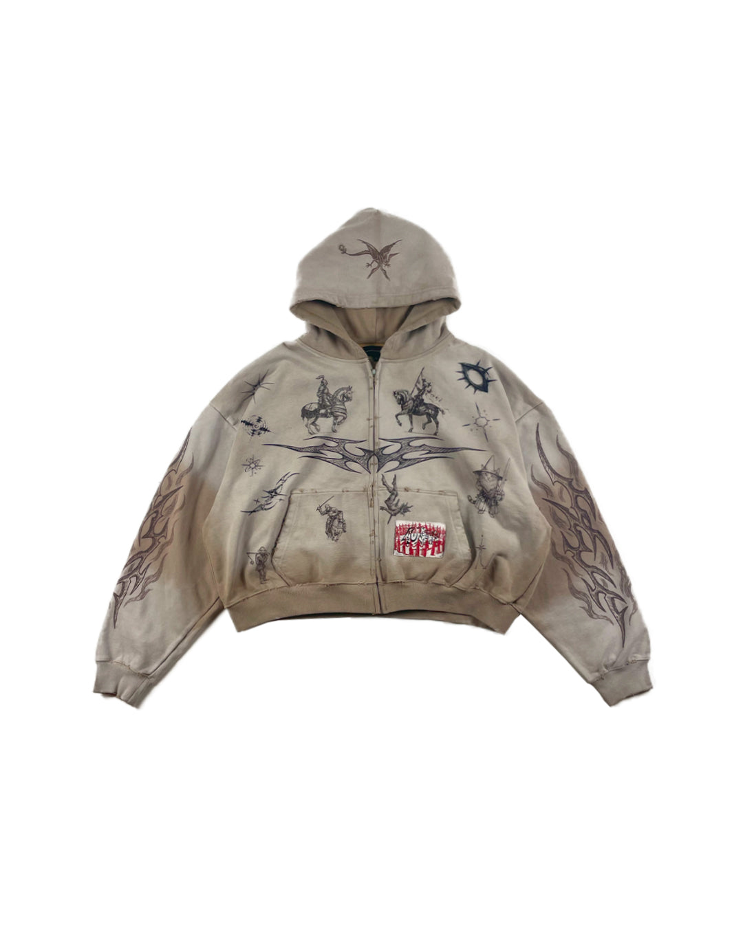 MEDIEVAL TATTOO ZIP-UP HOODIE